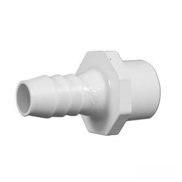 Waterway Plastics 0.75 RB x 2 SPG in. Ribbed Barb Adapter PVC Fitting 413-4520